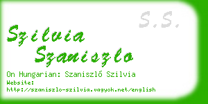 szilvia szaniszlo business card