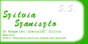 szilvia szaniszlo business card